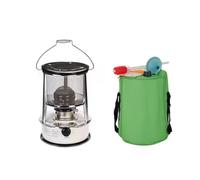 Estufa de queroseno sin electricidad for interior y exterior, calentador de aceite de queroseno blanco/rojo 2 en 1, estufa de Camping eficiente, for acampar(6L/White)