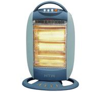 Estufa Eléctrica Compacta Halógena Azul 1200W 3 Barras Oscilante Antivuelco Asa
