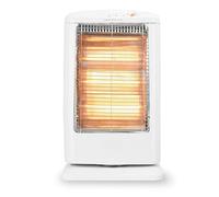 Estufa eléctrica oscilante 1200W, 3 elementos, función antivuelco, tamaño 55x33x23 cm, ideal para calentar espacios pequeños.