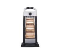Estufa eléctrica serie Candente 1200W | Color negro y plata | 3 potencias, función oscilante, sistema antivuelco