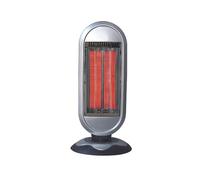 Estufa halógena de carbono Fulgor 900W negro y plata | 2 potencias, función oscilante, 2 elemntos, termostato regulable