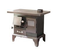 Estufa Leña Interior Incluye Horno Estufa de Leña Pequeña para Casa Caja Cenicera Fabricada en Acero Al Manganeso Apta para Cocinar y Hervir Agua(D)