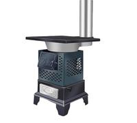 Estufa Leña Interior Pequeña Estufa Camping Portatil Estufas de Leña Baratas con Cajón Recogedor de Cenizas Ideal para Patios(B)