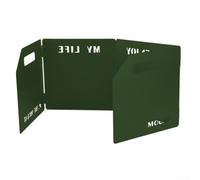 Estufa portátil de camping protector contra el viento, panel de metal plegable con base estable para cocinar al aire libre, barbacoa, quemador, campamentos, accesorios de cocina (verde militar)