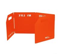 Estufa portátil de camping protector contra el viento, panel de metal plegable con base estable para cocinar al aire libre, barbacoa, quemador, campamentos, accesorios de cocina (naranja)