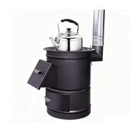 Estufa portátil de leña con chimenea, cocina de acero resistente para fogatas, ideal para acampar, senderismo y supervivencia en el jardín. Incluye cenicero y anillos ajustables, tubo de 40 cm.