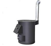 Estufa portátil de leña de acero al carbono, multifuncional, de hierro fundido, de calentamiento rápido, ideal para acampar (35 cm)