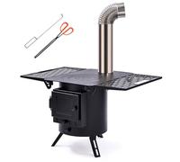 Estufa portátil de leña, eficiente mini horno de hierro fundido multicombustible para picnics al aire libre, cocina en casa, uso en tienda de campaña