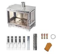 Estufa portátil, estufa de leña portátil con visor para acampar, cocinar al aire libre y calentar cabañas.