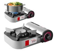 Estufa portátil - Horno de camping portátil | 2100 -W -parabrisas -herramienta de corte, luz, accesorios de cocina para freír, calefacción, cocina exterior, barbacoa, senderismo interior