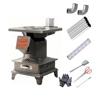 Estufas de Leña de Acero Laminado en Frío, Estufa de Leña Pequeña para Cocinar, Incluye Chimenea y Accesorios, para Tienda de Campaña, Villa, Refugio, Calefacción, Cocina Diaria(39*39*52cm/16*16*21in)