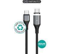 eSTUFF Cable magnético USB-C INFINITE | Adaptador magnético | PD 100W y QC 3.0 | Velocidad datos 480 Mbps | 2 m | Material super suave 100% reciclado