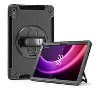 eSTUFF Funda A Prueba de Golpes OHIO Defender para Lenovo TAB P11 2ª Gen 2022 / TB350 - Negro, Soporte Giratorio 360°, Ranura para Lápiz, Correa