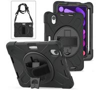 eSTUFF Funda Defender Chicago Full Body para iPad Mini 6 / 7 con Protector de Pantalla Integrado, Ranura para Apple Pencil y Pata de Apoyo - Negra