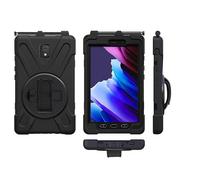 eSTUFF Funda Defender para Galaxy Tab Active3 - Negra, protectora, resistente a impactos MIL-STD-810H, con soporte 360, ranura para lápiz y correa de mano