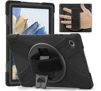 eSTUFF Funda Full Body Defender CHICAGO para Samsung Galaxy Tab A8 10.5 Pulgadas con Protector de Pantalla Integrado y Correa de Hombro - Negro