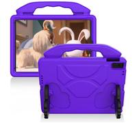 eSTUFF Funda iPad 9.7 Niños Protectora HANDY, Antigolpes con Asa y Soporte, Morado