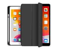 eSTUFF Funda iPad Mini 7 y 6 Seattle con Ranura para Apple Pencil - Carcasa Trasera de TPU Blanda, Tapa Magnética y Función Auto Wake/Sleep - Negro