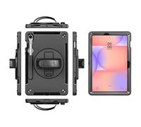 eSTUFF Funda para Galaxy Tab S10 Lite/S10FE/S9FE/S9 Ohio, W129249316 (Lite/S10FE/S9FE /S9 Ohio Defender con correa de mano y correa para el hombro), color negro