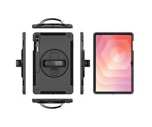 eSTUFF Funda para Galaxy Tab S11 Ultra Ohio Defender con correa de mano, W129249305 (funda Defender con correa de mano y correa para el hombro, color negro)