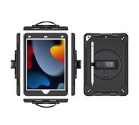 eSTUFF Funda para iPad 10.2 2021/2020/2019 Ohio Defender con correa de mano, W129249309 (funda Defender con correa de mano y correa para el hombro, color negro)