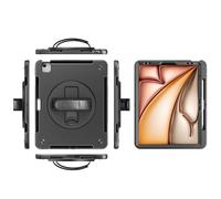 eSTUFF Funda para iPad Air 13 2026/2025/2024/iPad Pro 12.9, W129249313 (2026/2025/2024/iPad Pro 12.9 2022-2018 Ohio Defender con correa de mano y correa para el hombro, negro)
