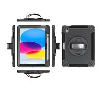 eSTUFF Funda para iPad de 11ª/10ª generación Ohio Defender con correa de mano, W129249314 (funda Defender con correa de mano y correa para el hombro, color negro)