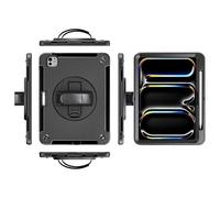 eSTUFF Funda para iPad Pro 11 2025/2024 Ohio Defender con correa de mano, W129249310 (funda Defender con correa de mano y correa para el hombro, color negro)