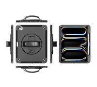 eSTUFF Funda para iPad Pro 13 2025/2024 Ohio Defender con correa de mano, W129249311 (funda Defender con correa de mano y correa para el hombro, color negro)