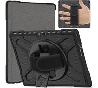 eSTUFF Funda Protectora Defender ATLANTA para Microsoft Surface Pro 8 - Diseño Antichoque con Pata de Apoyo 360 Grados y Protección MIL-STD-810H, Negro