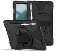 eSTUFF Funda Protectora para Lenovo Tab P11 Pro 2ª Gen 11.2" (TB132FU/Austin) - Ranura para Lápiz, Soporte Giratorio 360°, Protección Anti-impactos, Negra, sin Protector de Pantalla