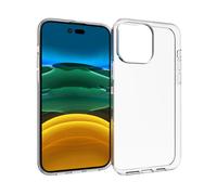 eSTUFF Funda TPU Transparente para iPhone 14 Pro Max - Compatible con Carga QI, Protectora y Flexible, Estuche Delgado con Acceso Total a Botones