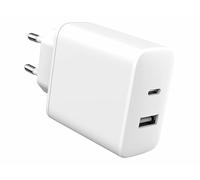 eSTUFF Infinite USB Charger EU 1 x USB-C PD 20W. 1 x USB-A 12W, W127225411 (USB-C PD 20W. 1 x USB-A 12W. White. Recycled Plastic)