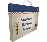 Estupendo Maletín con Libro de Firmas y Fotos"Mi Primera Comunión Niño". Album. Detalles y Regalos Originales para Fiestas de Cumpleaños, Bodas, Bautizos y Comuniones. DK