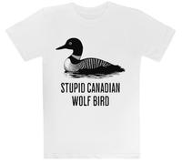 Estúpido Lobo Canadiense Camiseta Blanca para Niños Camiseta De Manga Corta para Niños Kids White tee Children Short Sleeve T-Shirt