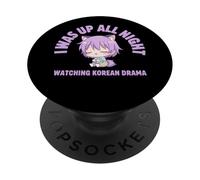 Estuve Despierto Toda la Noche Viendo un Drama Coreano Lindo Anime PopSockets PopGrip Adhesivo