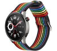 ESTUYOYA Correa de Reloj Pride Compatible con Amazfit GTR 4/GTR 3/GTR 2/GTR/Balance/Cheetah/Stratos 3, Pulsera 22mm Nylon negra colores LGTBI Orgullo