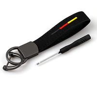 ESTUYOYA - Llavero de Piel con la Bandera de Alemania Diseño Compacto Minimalista Llavero de Cuero Cierre de Seguridad para Llaves de Coche, Moto, Casa, Oficina