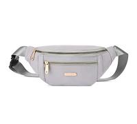 Estwell Riñonera Mujer Hombre Moda Riñoneras de Deportiva Marcha Impermeable Bolso de Cintura con 3 Bolsillos Ajustable Multifuncional Riñonera para Viaje Senderismo Running, Gris