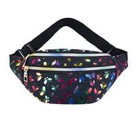 Estwell Riñonera Mujer Moda Impermeable Riñonera Deportiva Running Viaje Bolsa de Cintura Riñoneras de Marcha Brillante Riñoneras Multifuncional