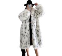 EsukAr Las Mujeres De Invierno Abrigo De Piel De Zorro De Imitación, Señora Casual Nieve Chaqueta De Piel De Leopardo De Impresión,Leopardo,XXL