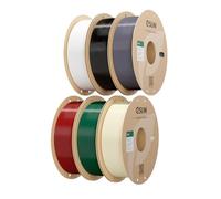 eSUN 6KG Filamento PL 1.75mm, 1KG por Carrete, 6 Carretes para 3D Impresora,Negro+Blanco frío+Gris+Blanco hueso+Verde pino+Rojo oscuro