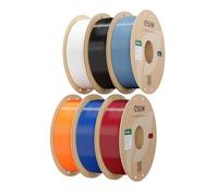 eSUN 6KG PLA Filamento 1.75mm, 1KG por Carrete, 6 Carretes para 3D Impresora,Negro+Blanco frío+Gris+Rojo oscuro+Azul+Naranja