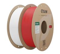 eSUN Actualizado PLA Mate Filamento 1.75mm 2KG Blanco Lechoso+Rojo Oscuro | Impresora 3D Filamento PLA Mate, Color Sin Brillo, Textura Esmerilada, 2*1KG Carrete para Filamento de Impresión 3D