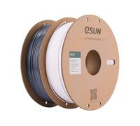 eSUN Filamento PETG 1.75mm, Impresora 3D Filamento PETG, Precisión Dimensional +/- 0.05mm, 1KG por Carrete, 2 Carretes para Filamento de Impresión 3D,Blanco Sólido+Gris Sólido