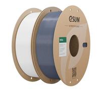 eSUN Filamento PETG+ Mejorado 2KG, Alta Resistencia PETG, Blanco+Gris | Filamento PETG Mejorado bobina de 1,75 mm,Resistencia al Calorras Filamento de impresión 3D,Precisión dimensional ±0,05 mm