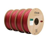 eSUN Filamento PLA+ 1.75mm, Mejorado Tenacidad Impresora 3D Filamento PLA Plus, Precisión Dimensional +/- 0.03mm, 1KG por Carrete, 4 Carretes para 3D Impresoras, Rojo Oscuro*4