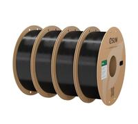 eSUN Filamento PL 4KG, 1.75mm Filamento de Resistencia Mejorada Negro | Mejorado Tenacidad Impresora 3D Filamento PLA Plus Precisión ±0.03mm, 4*1KG Carrete para Filamento de Impresión 3D