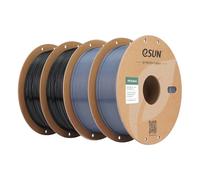 eSUN PETG Filamento 1.75mm, Filamento PETG de Alta Dureza, 1KG por Carrete, 4 Carretes para Impresoras 3D,Negro+Gris