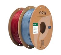 eSUN PLA Filamento 1.75mm, PLA Basic Filamento Precisión Dimensional +/- 0.05mm, 1KG por Carrete, 2 Carretes Filamento, Rojo+Gris